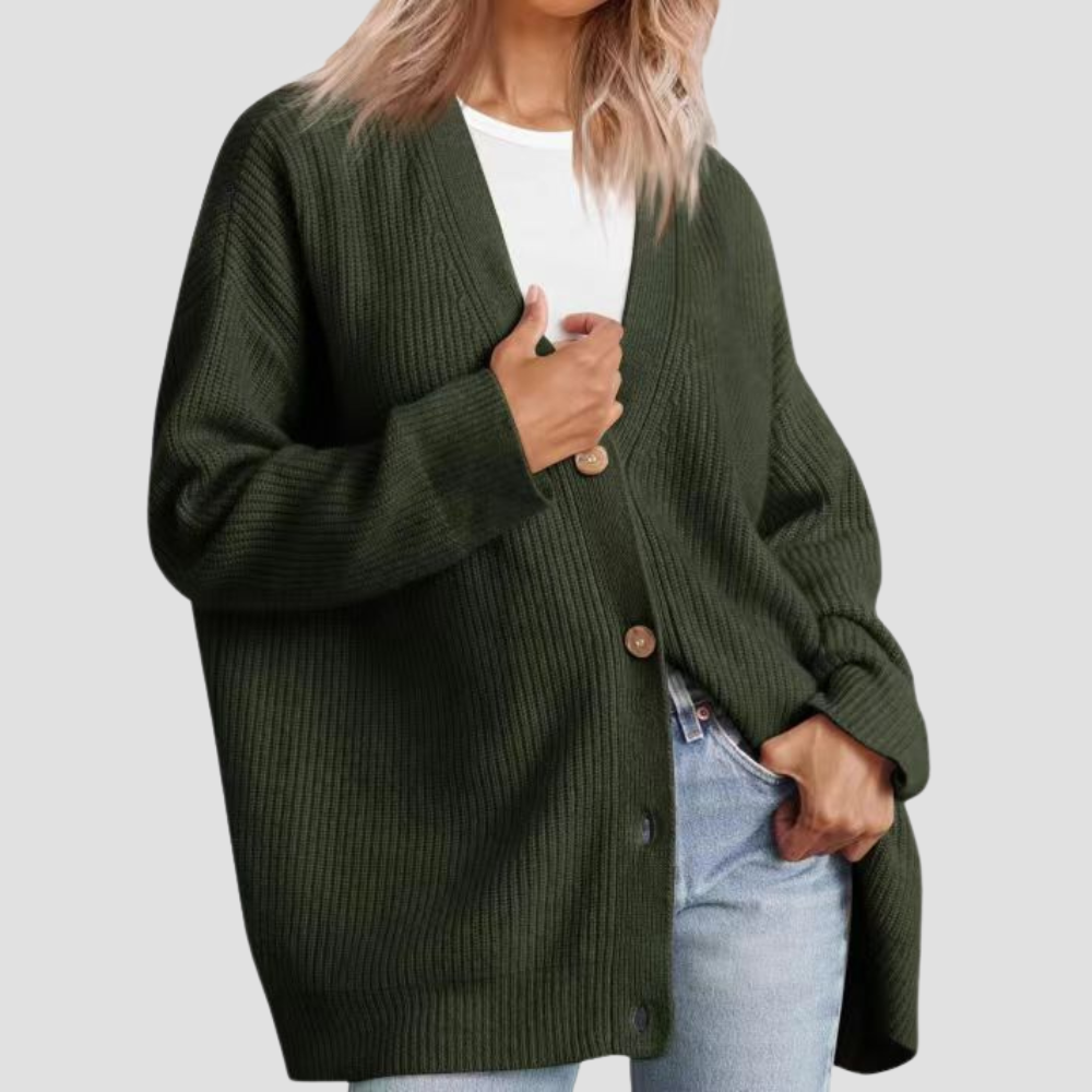 Striped Knit Cardigan Sweater for Women