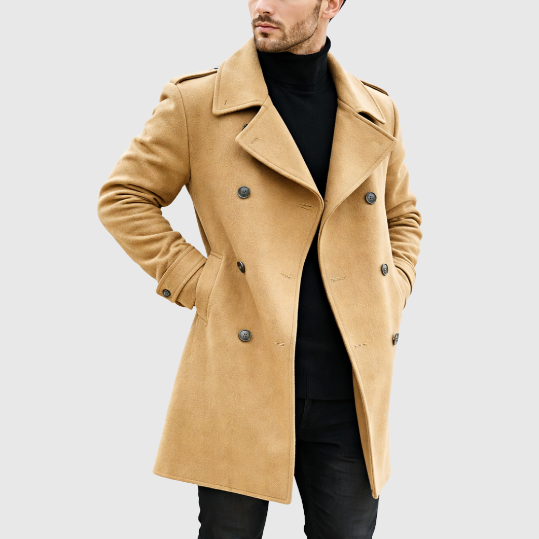 Men's Wool Blend classic double-breasted peacoat