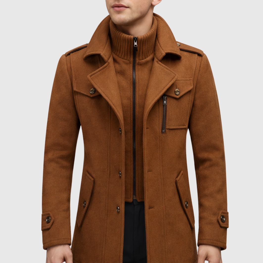 Men's Double Collar Winter Coat