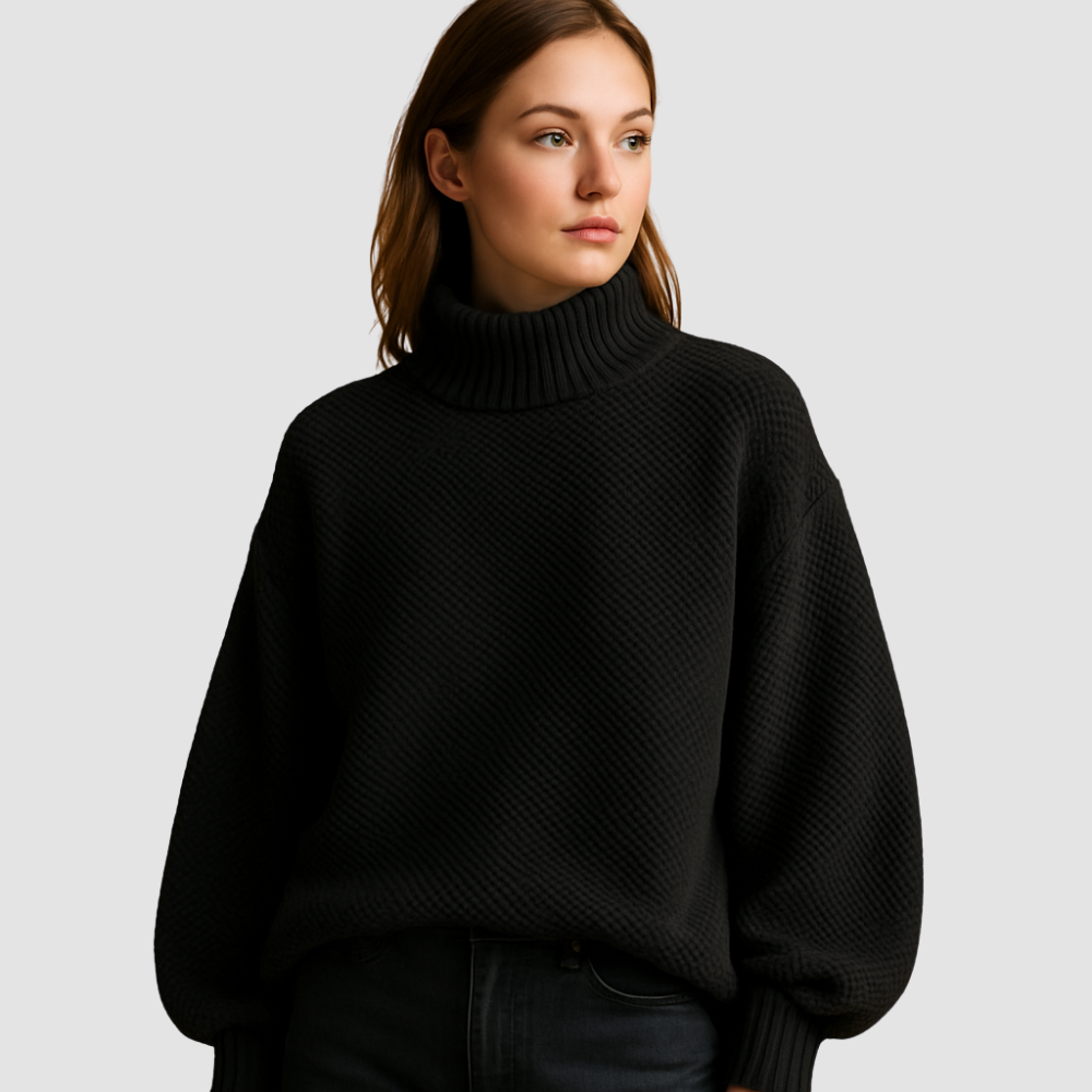 Elegant knitted turtleneck sweater for women