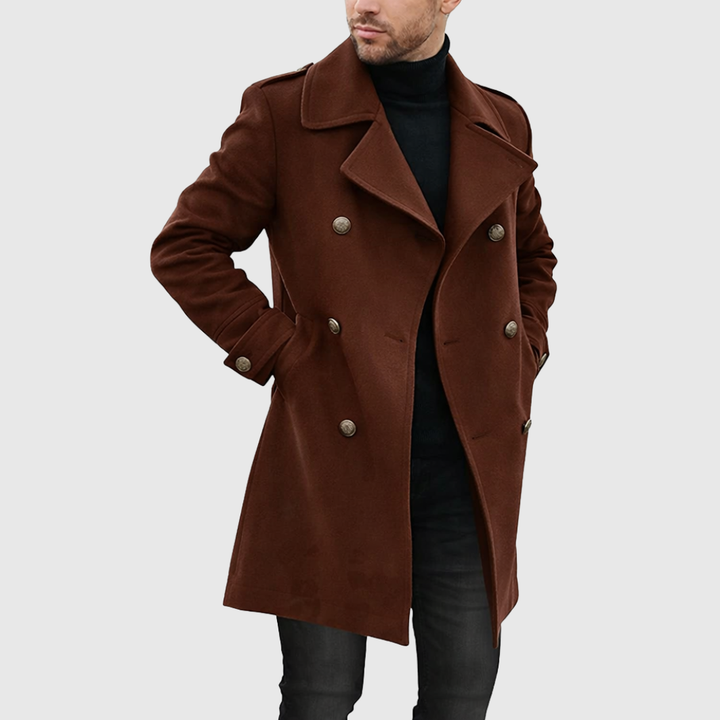 Men's Wool Blend classic double-breasted peacoat