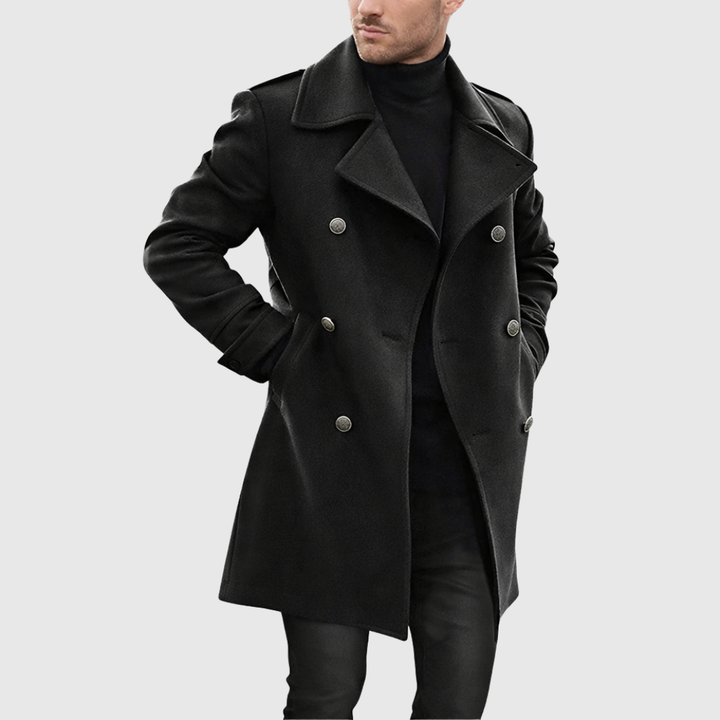 Men's Wool Blend classic double-breasted peacoat