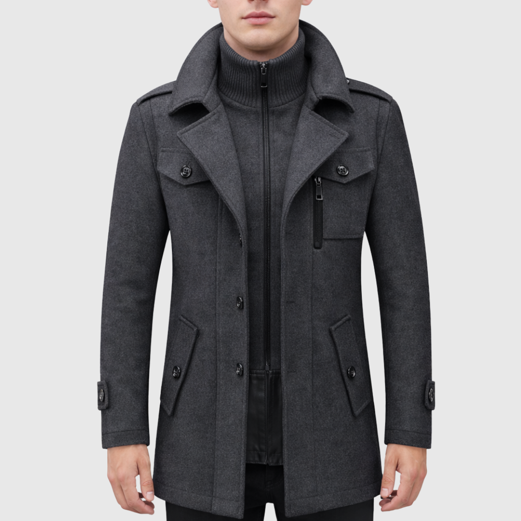 Men's Double Collar Winter Coat