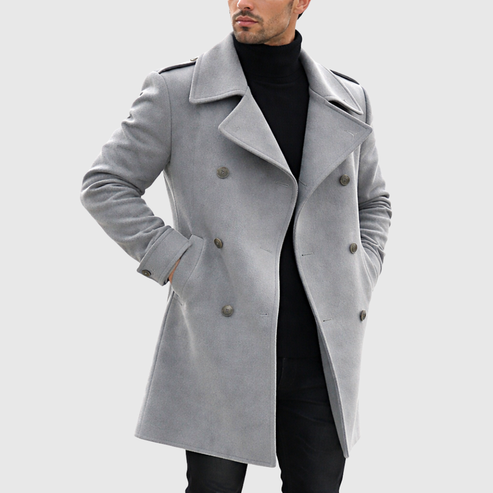 Men's Wool Blend classic double-breasted peacoat