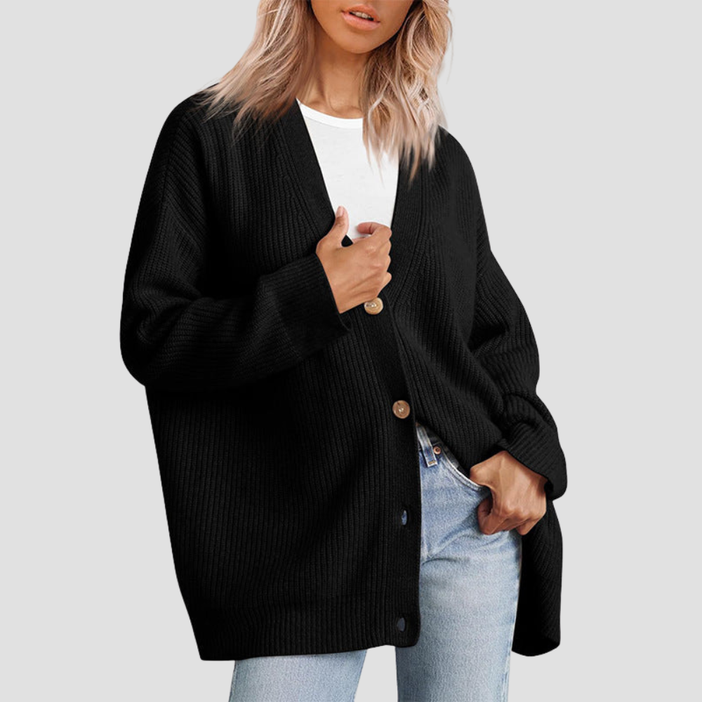 Striped Knit Cardigan Sweater for Women