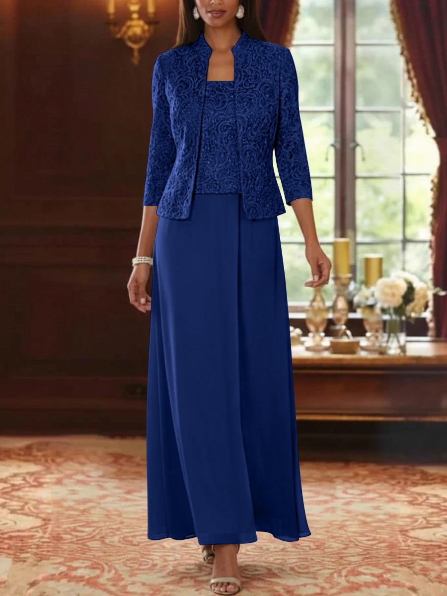 A-Line Mother of the Bride Dress in Taupe with Lace Jacket, Elegant Ankle-Length Chiffon Design 13