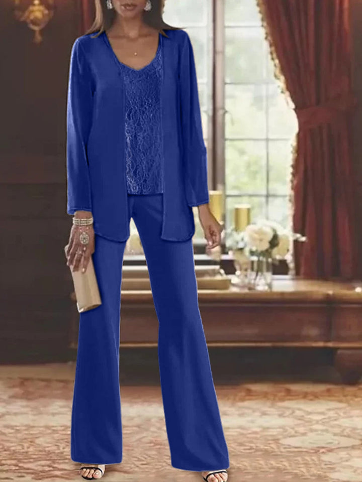 Chiffon Pantsuit for Mother of the Bride with Matching Jacket – Elegant Petite-Friendly Wedding Attire 24