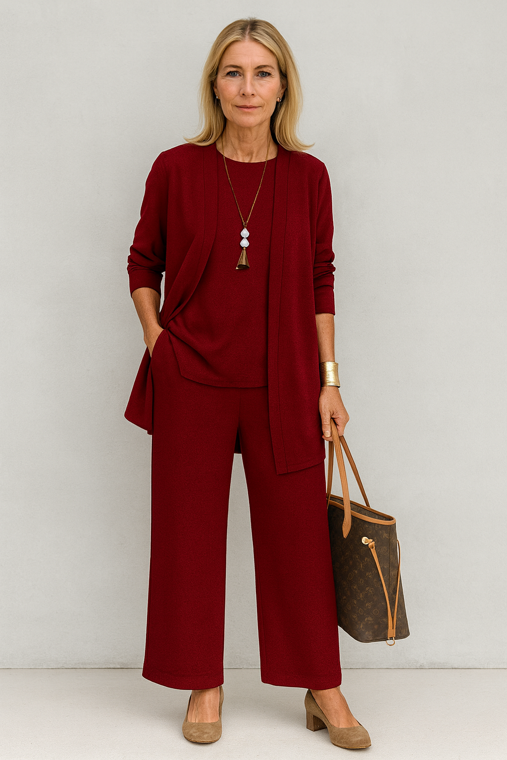 Elegant 3-piece set featuring a timeless design, perfect for versatile styling in any wardrobe. 2