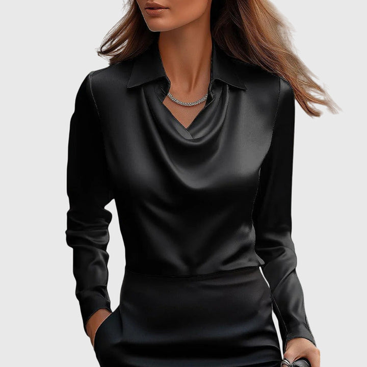 Elegant blouse featuring flattering draping and a comfortable fit for women, ideal for versatile styling on any occasion. 2