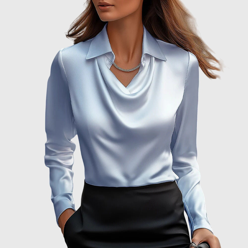 Elegant blouse featuring flattering draping and a comfortable fit for women, ideal for versatile styling on any occasion. 3