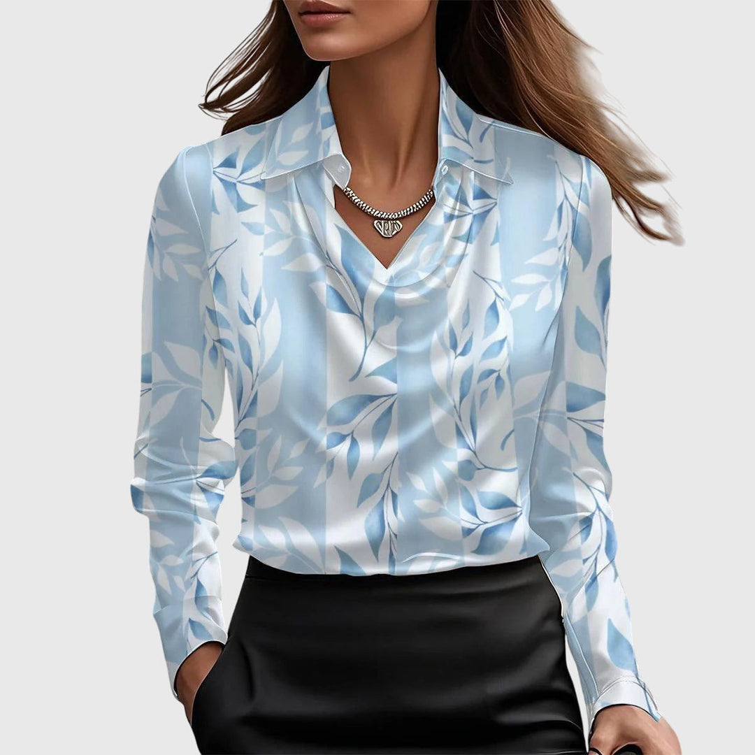 Elegant blouse featuring flattering draping and a comfortable fit for women, ideal for versatile styling on any occasion. 4