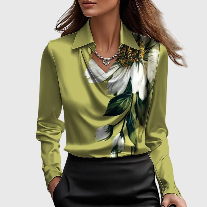 Elegant blouse featuring flattering draping and a comfortable fit for women, ideal for versatile styling on any occasion. 6