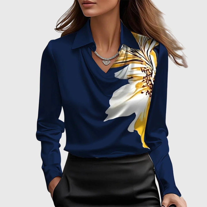 Elegant blouse featuring flattering draping and a comfortable fit for women, ideal for versatile styling on any occasion. 7