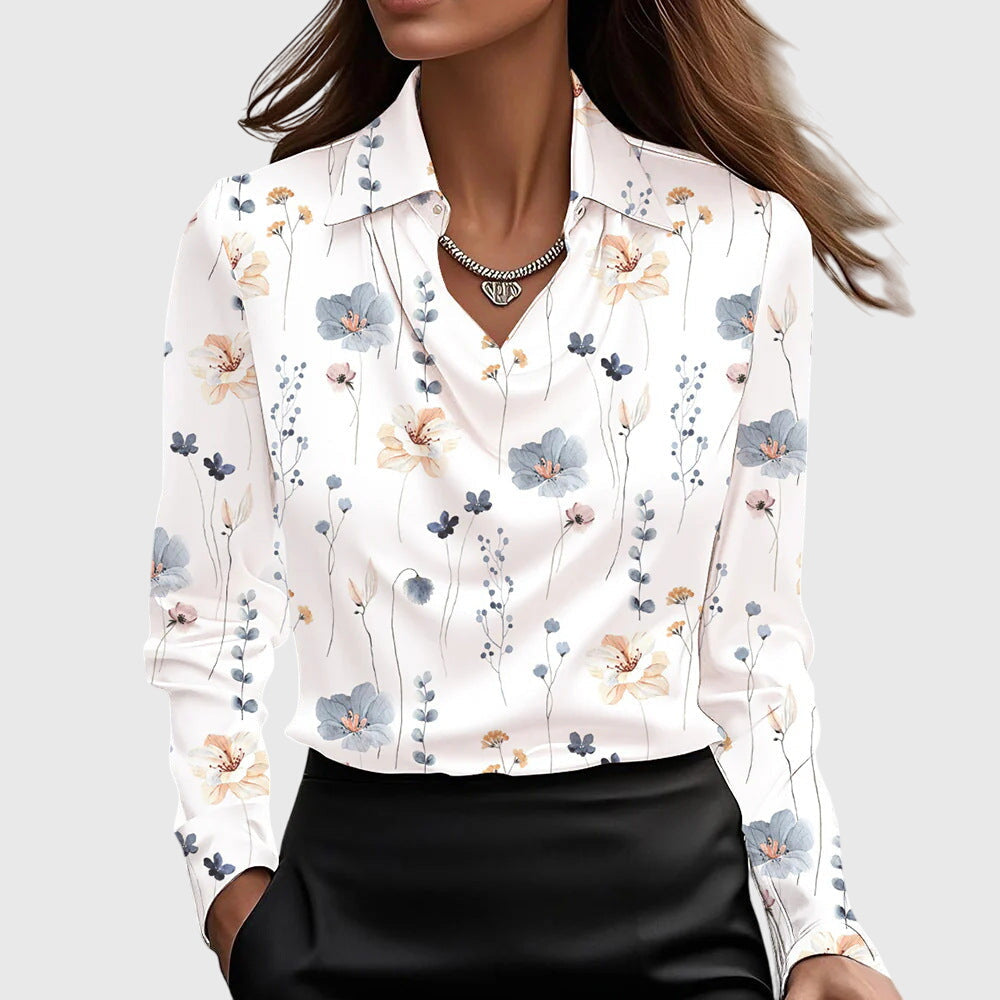 Elegant blouse featuring flattering draping and a comfortable fit for women, ideal for versatile styling on any occasion. 8