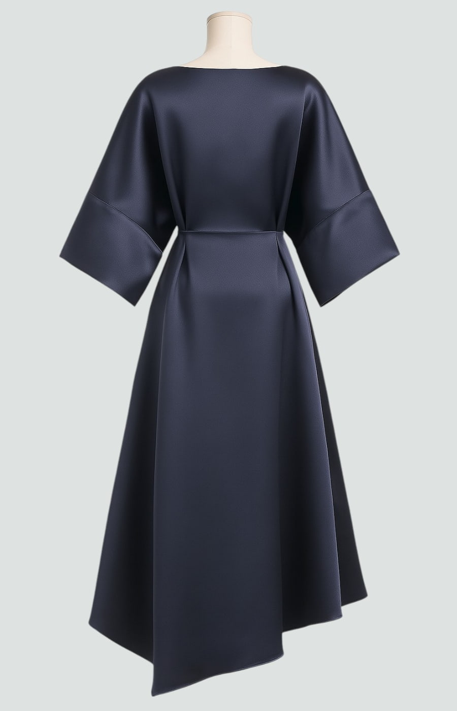 Elegant Maxi Dress with Draped Design and Brooch Detail – Long Sleeve Plus Size Evening Gown for Women 7