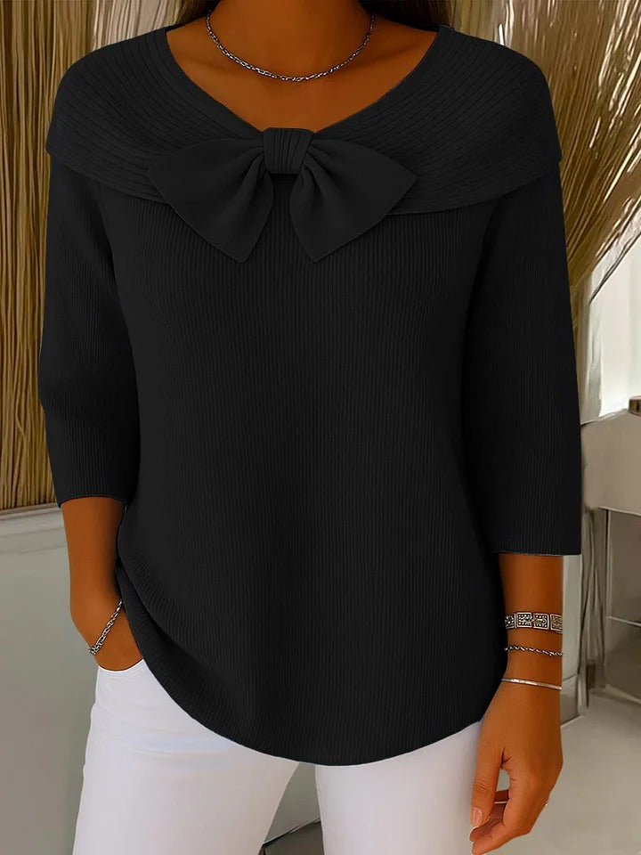 Elegant sweater featuring a romantic bow detail, crafted from soft fabric for a versatile and stylish look, perfect for any occasion. 5