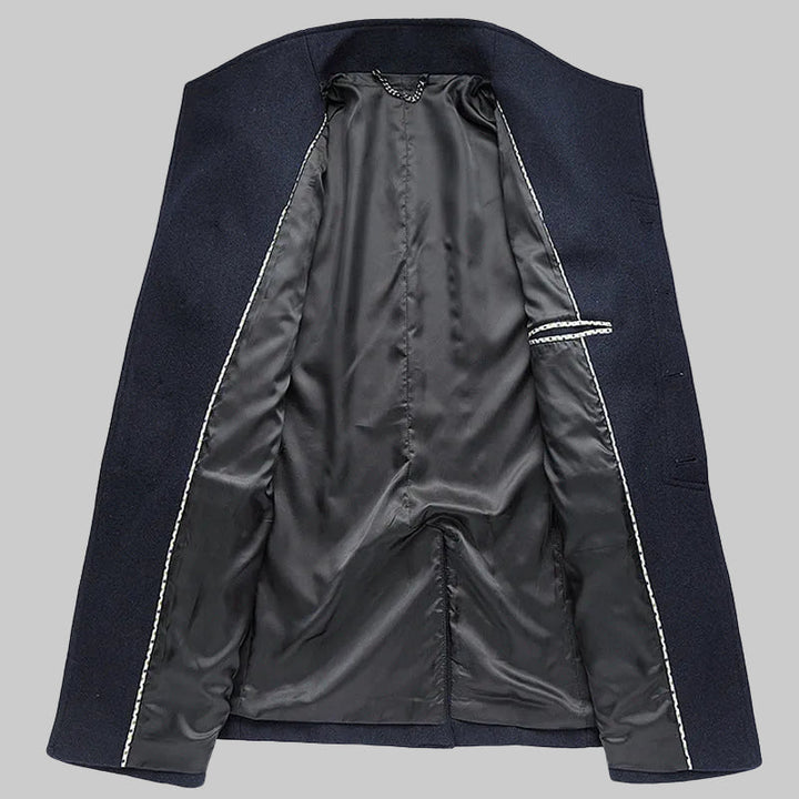 Men’s Wool Overcoat - Tailored Fit - Single-Breasted with Notch Lapels - Classic Style