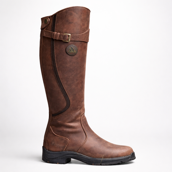 Knee High Equestrian Riding Boots for Women with Arch Support – Black Leather, Adjustable Buckle, Side-Zip Closure 2