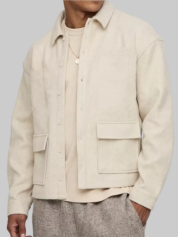 Men’s Buttoned Jacket with Collar