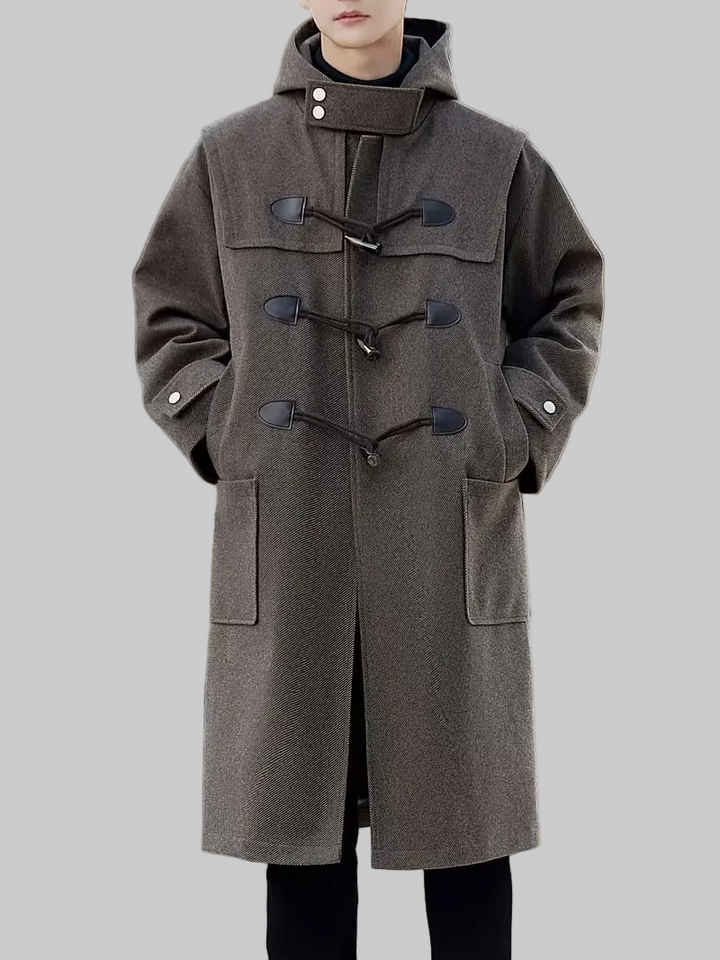 Men’s Hooded Coat with Toggle Closure