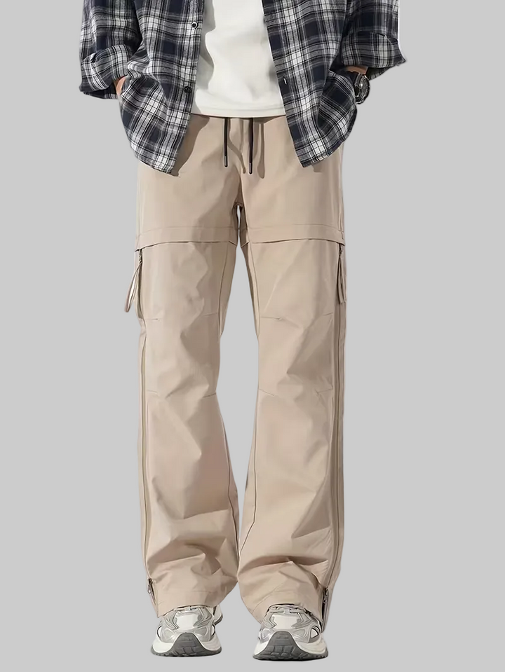 Men’s Wide-Leg Zippered Pants