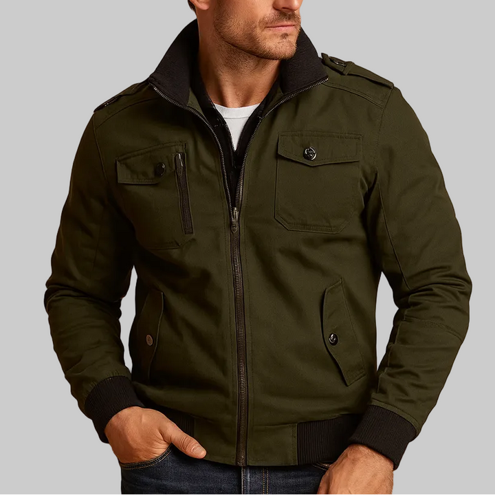 Men’s Bomber Jacket with Stand Collar