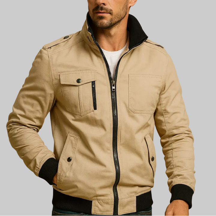 Men’s Bomber Jacket with Stand Collar