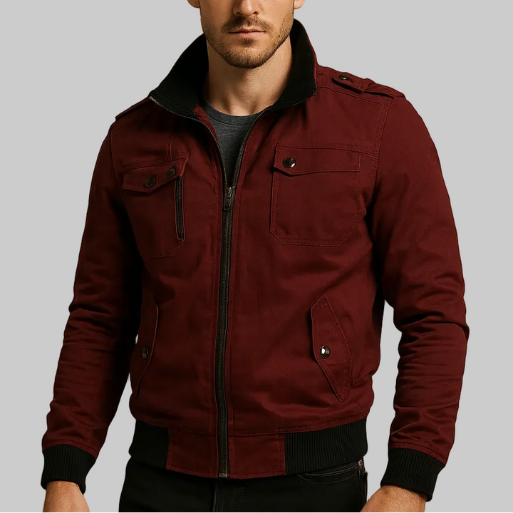 Men’s Bomber Jacket with Stand Collar