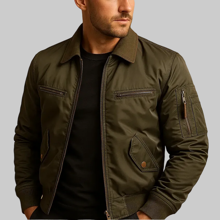 Men’s Bomber Jacket with Utility Pockets