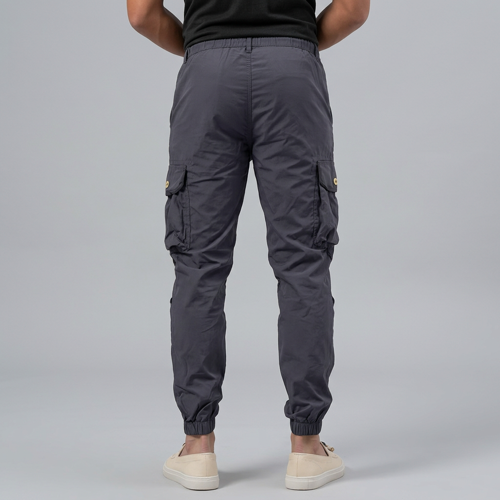 Men’s Cargo Jogger Pants with Button Flap Pockets