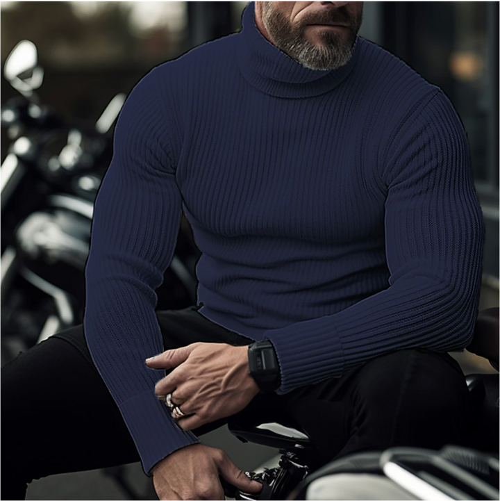 Men's Dress Shirt with Stand-Up Collar and Merino Wool Blend – Slim Fit Winter Elegance in Black, Grey, Navy Blue, Beige 2