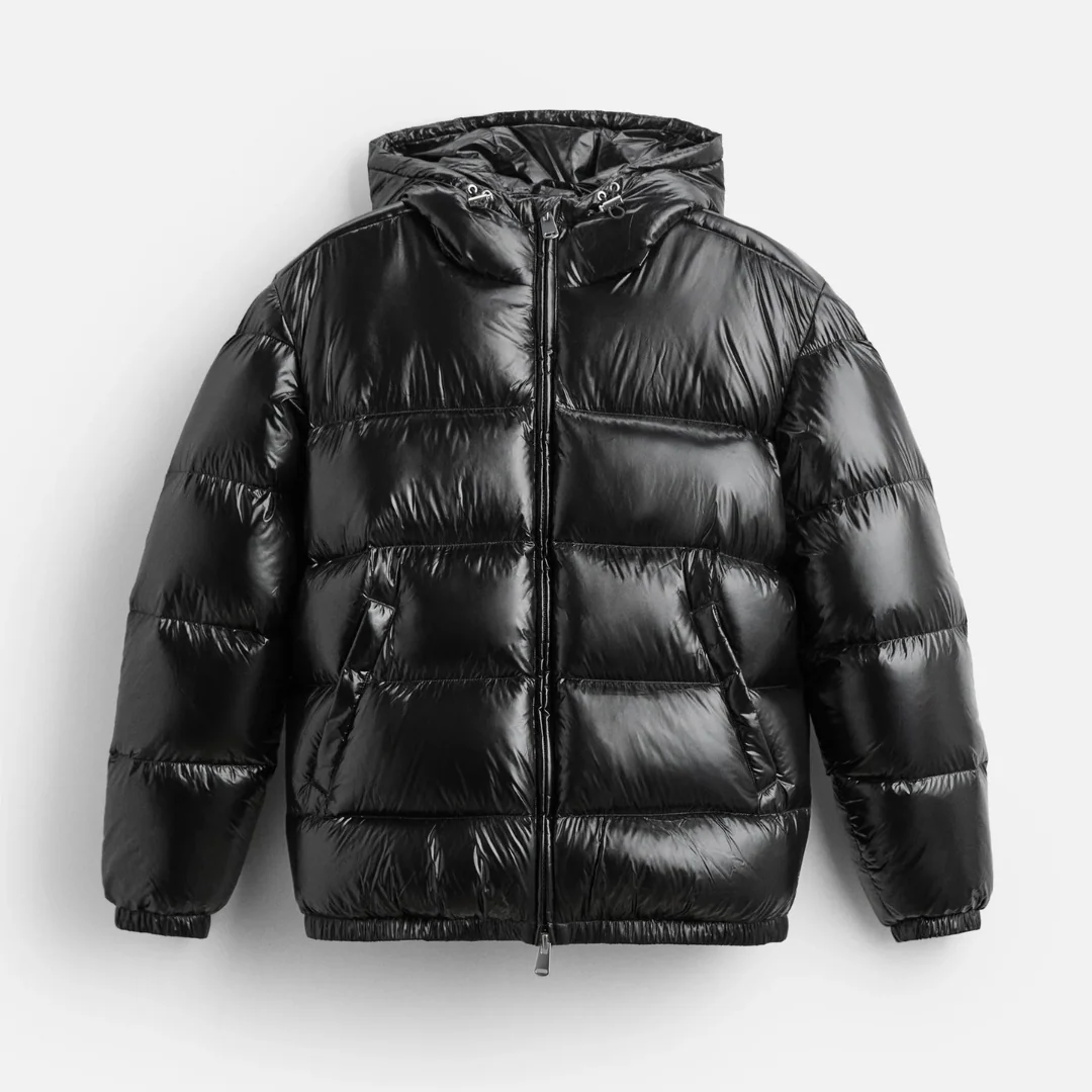 Men's Fleece Jacket with Hood - Water-Resistant Quilted Design - Oversized Winter Coat for Cold Weather 0