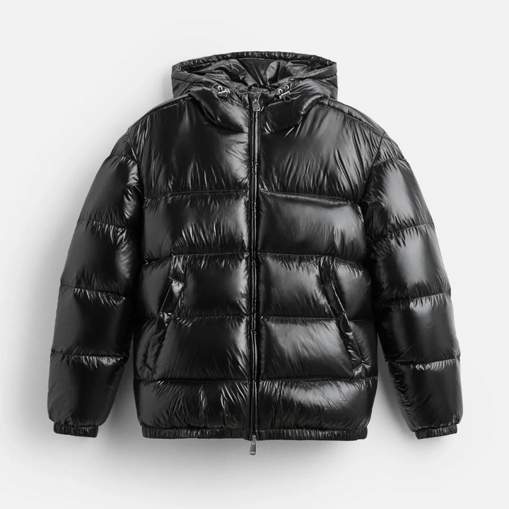 Men's Fleece Jacket with Hood - Water-Resistant Quilted Design - Oversized Winter Coat for Cold Weather 0