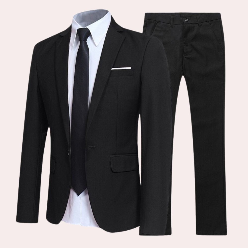 Men's Formal Two-Piece Suit with Modern Cut – Business Attire 0