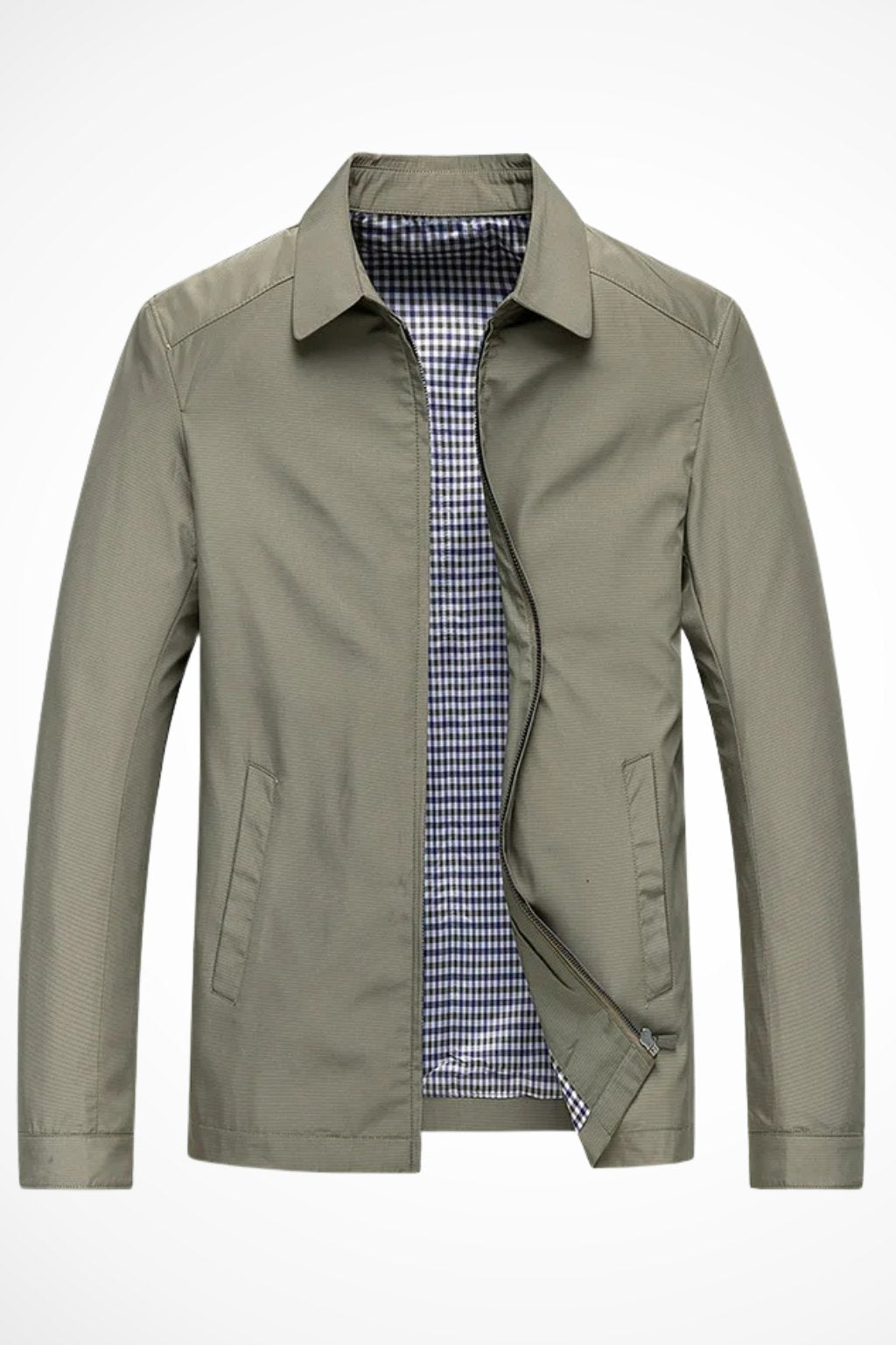 Men's Harrington jacket featuring a zip front and check lining, perfect for classic style and versatile layering in any season. 7