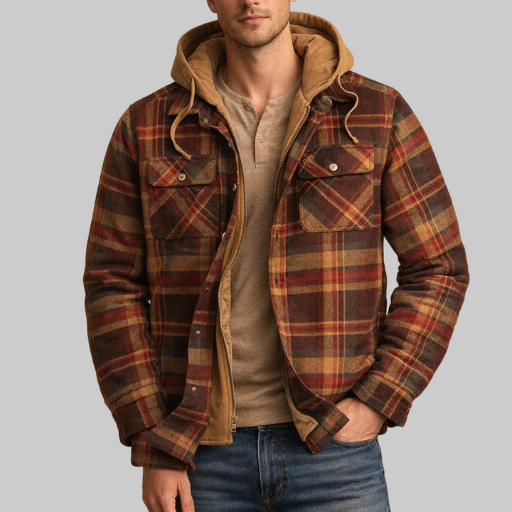 Men’s Hooded Check Jacket