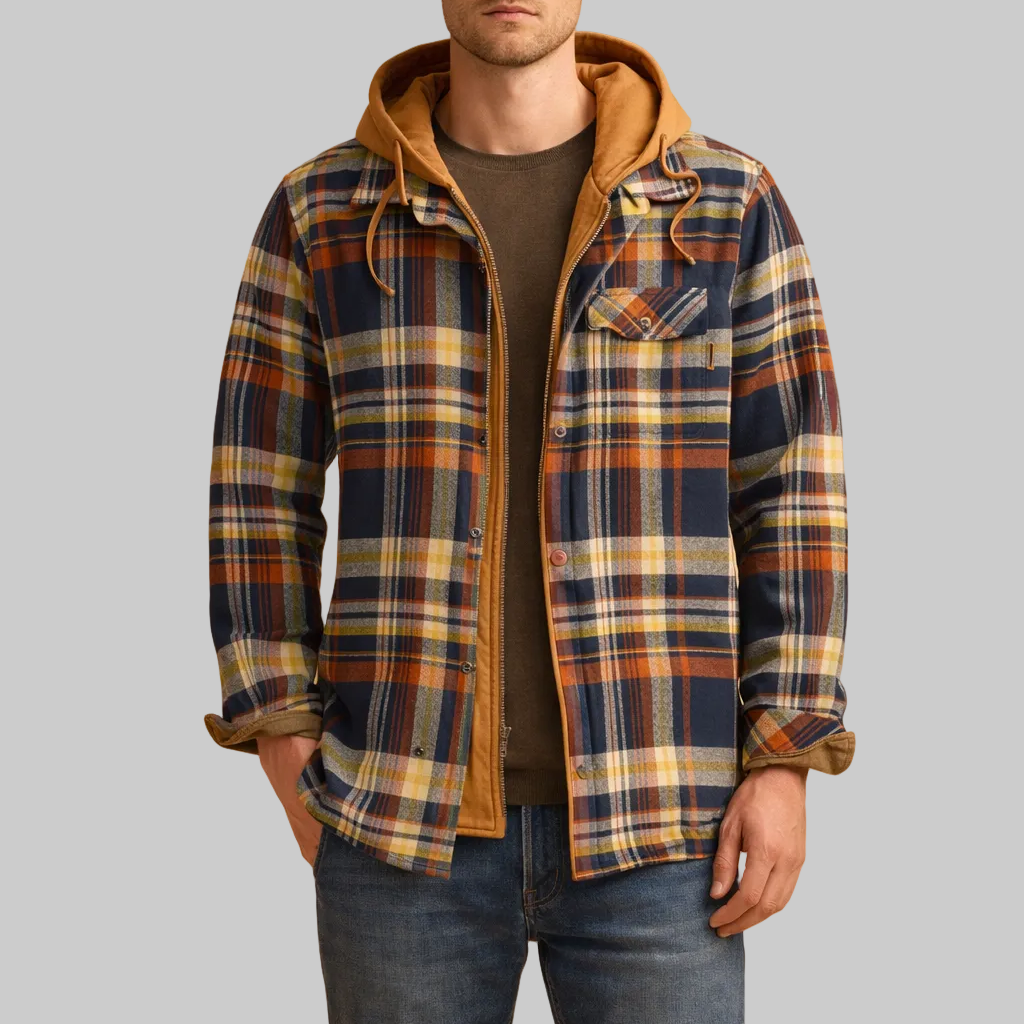 Men’s Hooded Check Jacket