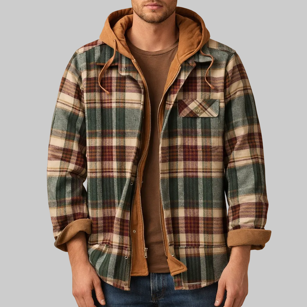 Men’s Hooded Check Jacket