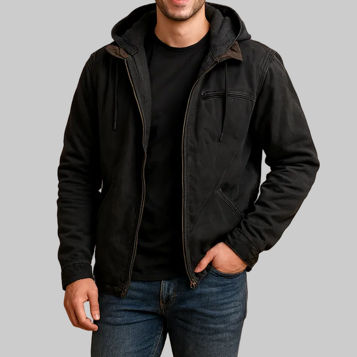 Men’s Hooded Jacket with Chest Pocket