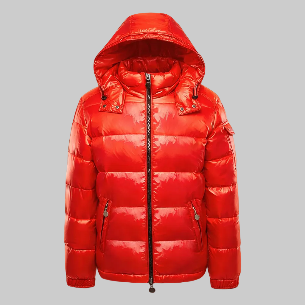 Men’s Hooded Puffer Jacket with Quilted Panels