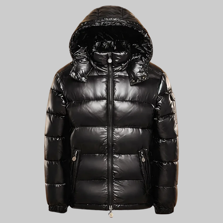 Men’s Hooded Puffer Jacket with Quilted Panels