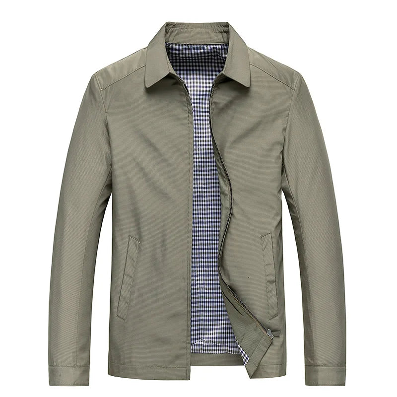 Men's Jacket with Front Zip – Lightweight Breathable Minimalist Design – Casual Outerwear 2