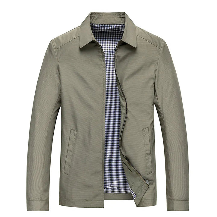 Men's Jacket with Front Zip – Lightweight Breathable Minimalist Design – Casual Outerwear 2