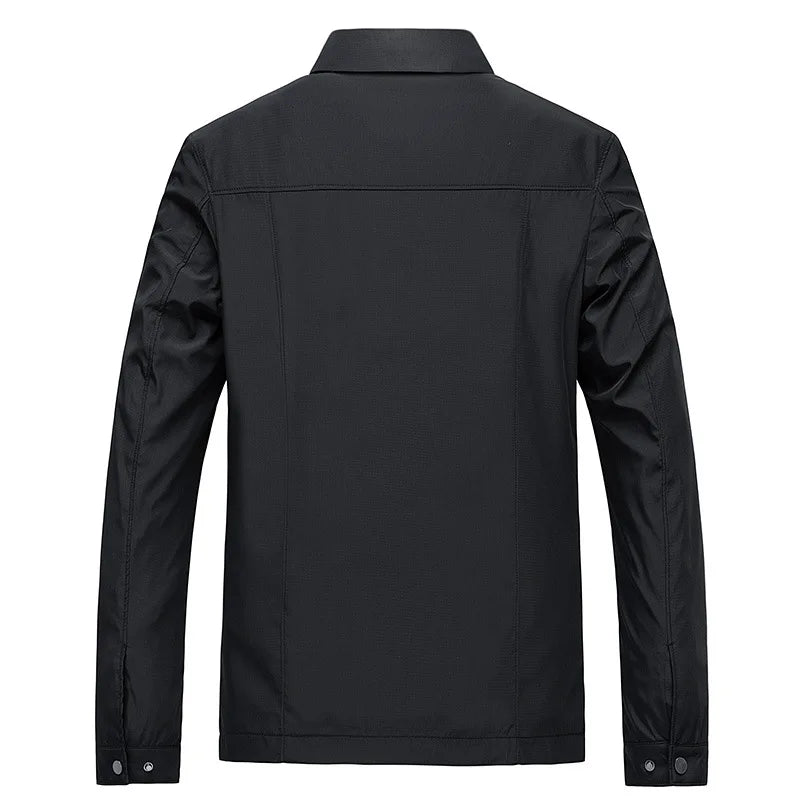 Men's Jacket with Front Zip – Lightweight Breathable Minimalist Design – Casual Outerwear 3