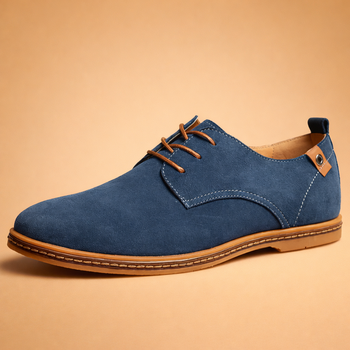 Men's Lace-Up Oxford Shoes with Padded Insole – Vegan Leather Suede for Comfort and Style 0
