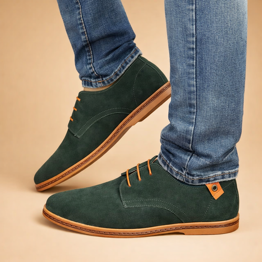 Men's Lace-Up Oxford Shoes with Padded Insole – Vegan Leather Suede for Comfort and Style 5