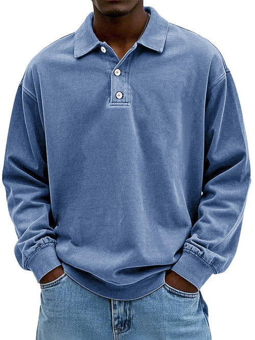 Men's Long Sleeve Polo Shirt with Classic Collar – Casual Comfort for Everyday Wear 0