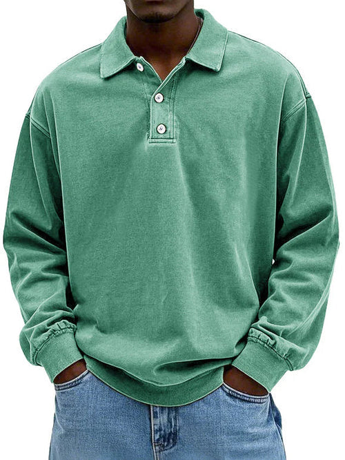 Men's Long Sleeve Polo Shirt with Classic Collar – Casual Comfort for Everyday Wear 2