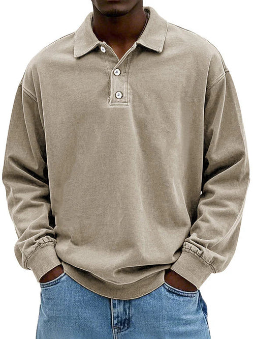 Men's Long Sleeve Polo Shirt with Classic Collar – Casual Comfort for Everyday Wear 3