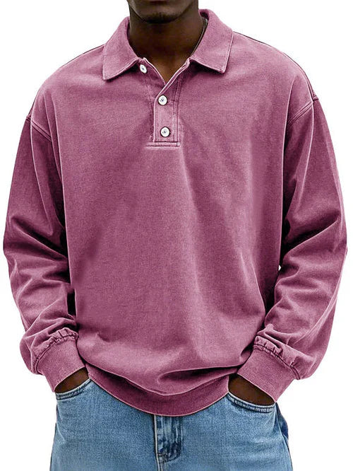 Men's Long Sleeve Polo Shirt with Classic Collar – Casual Comfort for Everyday Wear 4